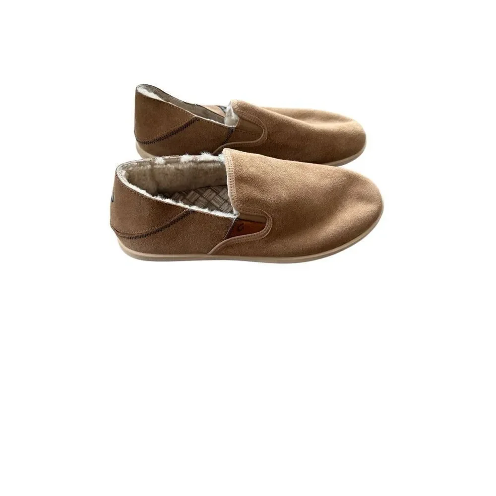 OluKai Mens Tan Suede Hele Malie Slip-On Loafer Shoes Size 10M